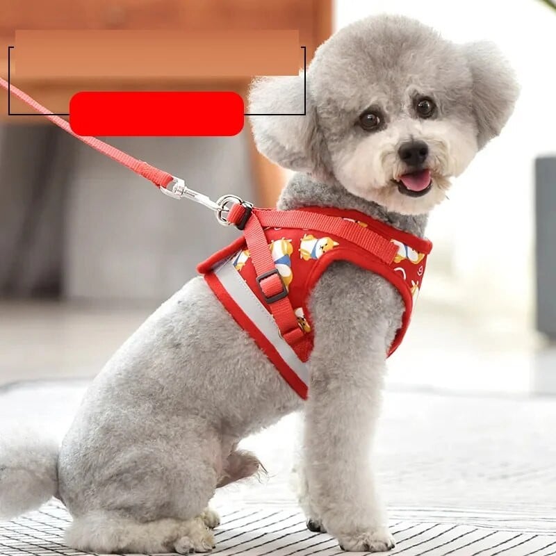 Γιλέκο με λουρί σκύλου Ανακλαστικό λουρί στήθους κατοικίδιων ζώων Ρυθμιζόμενο σετ λουριών για κουτάβι γιλέκο γάτας για τσιουάουα