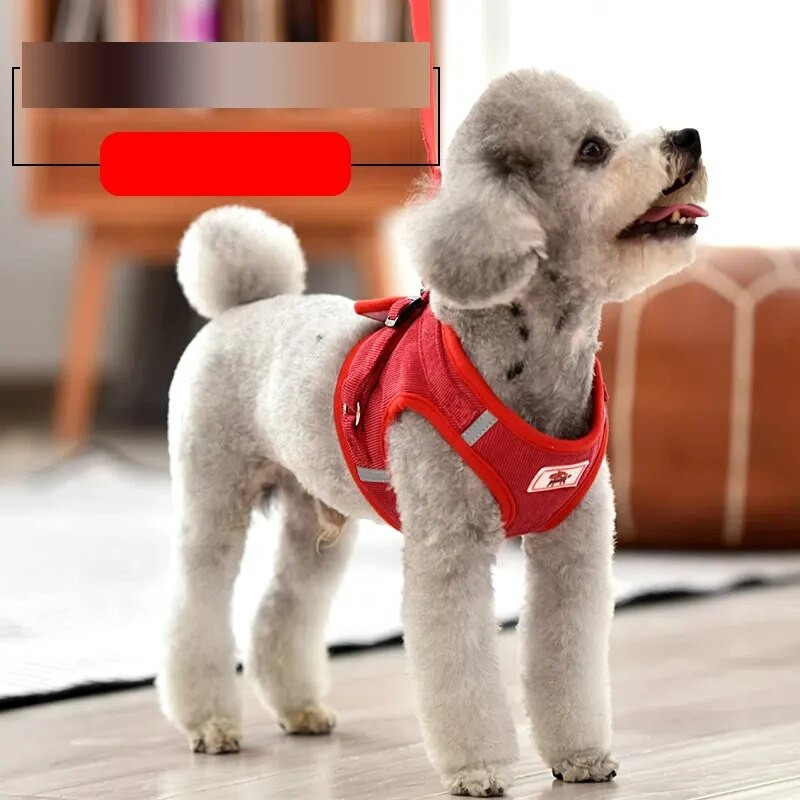 Γιλέκο με λουρί σκύλου Ανακλαστικό λουρί στήθους κατοικίδιων ζώων Ρυθμιζόμενο σετ λουριών για κουτάβι γιλέκο γάτας για τσιουάουα