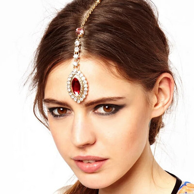 Bohomia Indian Fashion Fringehead Tiara Αξεσουάρ μαλλιών Γυναικεία κορίτσι Rhinestone Headband Trend Head Chain Drop για τα φρύδια