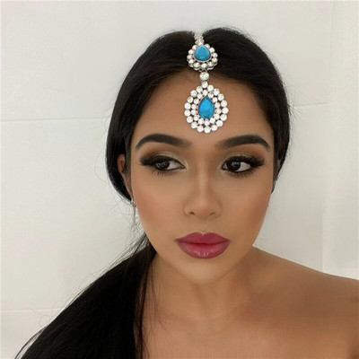 Bohomia Indian Fashion Fringehead Tiara Αξεσουάρ μαλλιών Γυναικεία κορίτσι Rhinestone Headband Trend Head Chain Drop για τα φρύδια