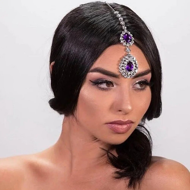 Bohomia Indian Fashion Fringehead Tiara Αξεσουάρ μαλλιών Γυναικεία κορίτσι Rhinestone Headband Trend Head Chain Drop για τα φρύδια