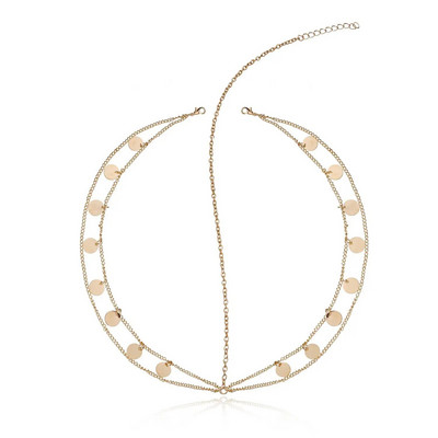 Jaunas Bohemian Round Dangle sakausējuma ķēdes Galvas Matu Aksesuāri Vienkārša Dizaina Sequin Dekorācijas Rotaslietas sievietēm Kāzu bārs Tiara