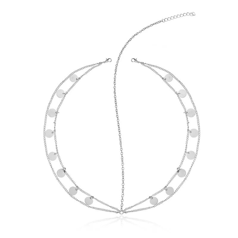 Lanțuri din aliaj rotunde, boeme, accesorii pentru păr, design simplu, decorare cu paiete, bijuterii pentru femei, tiara de bar de nuntă