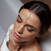 Stonefans Elegantni lančić za čelo od cirkona Vjenčani dodaci za glavu 2023. Biserni privjesak Indijski vjenčani nakit za kosu za žene