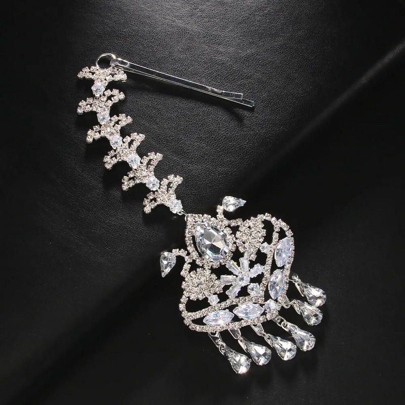 Stonefan kulons Rhinestone pieres ķēde sievietēm Dizainere Eleganta Pērļu Kulons Matu Rotaslietas Līgavas Kāzu Aksesuāri