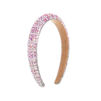 Korejas versija Rhinestone smalkām malām, sūkļa matu lente baroka stila kristāla pērļu sieviešu krāšņa galvas lente