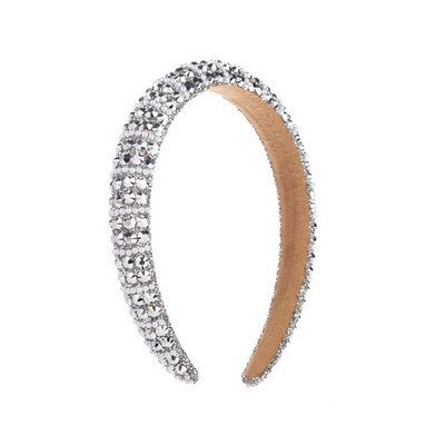 Korejas versija Rhinestone smalkām malām, sūkļa matu lente baroka stila kristāla pērļu sieviešu krāšņa galvas lente