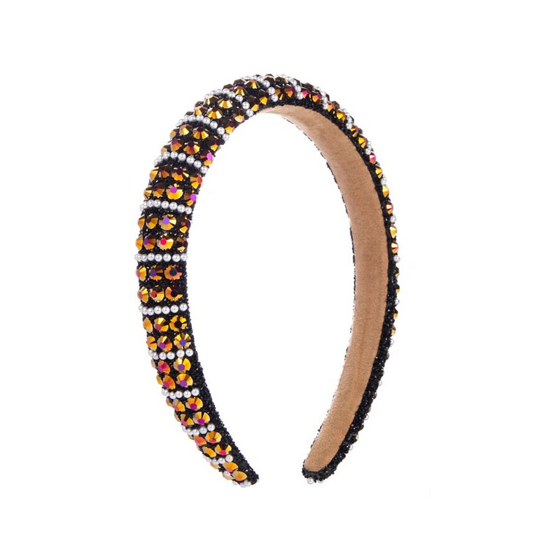 Korejas versija Rhinestone smalkām malām, sūkļa matu lente baroka stila kristāla pērļu sieviešu krāšņa galvas lente