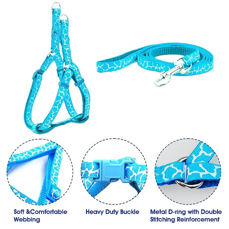 Oprtač za pse Mačka Najlonski remen Prsluk Ogrlica Povodac Set Štene Kućni ljubimac za bijeg Štene Šetnja na otvorenom Podesivo mače Izdržljiva vuča