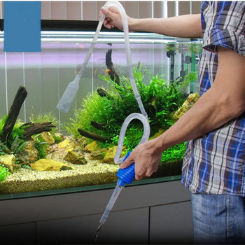 Ενυδρείο Siphon Fish Tank Siphon Vacuum Gravel Filter Water Cleaner Siphon Pump Manual Cleaner ChangerSafe Vacuum