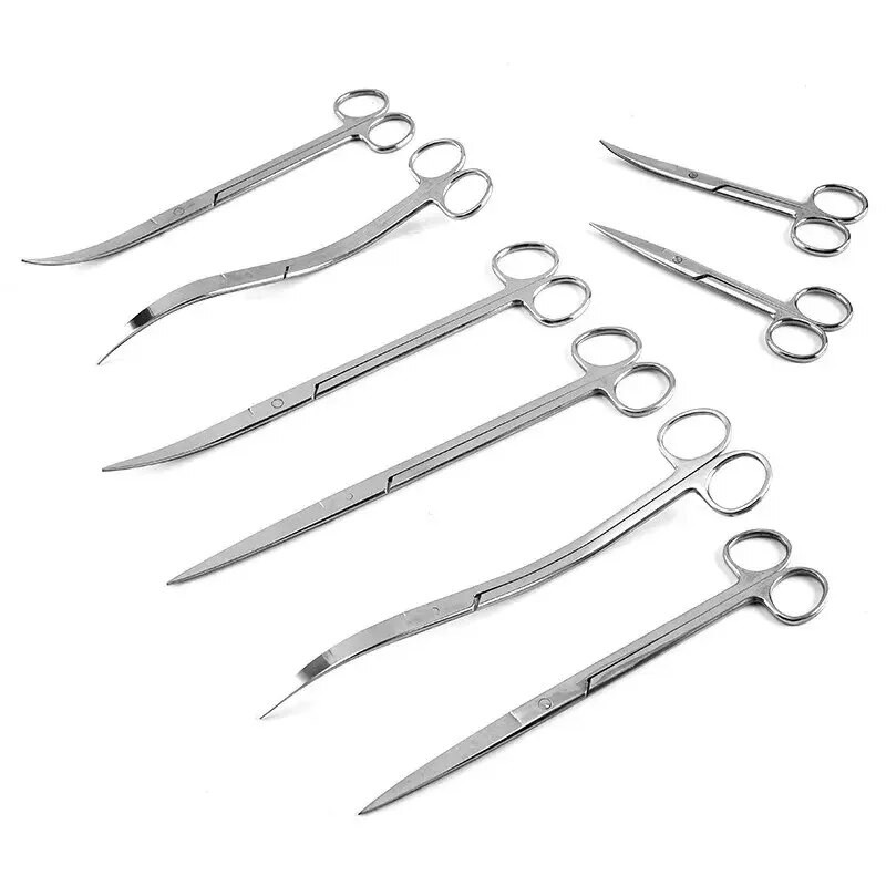 Akvārija šķērveida pincetes rīki Zivju tvertņu augi viļņu šķēres zāle nerūsējošā tērauda tīrīšanas rīki uzglabāšanas turētājs Akvārija piederumi