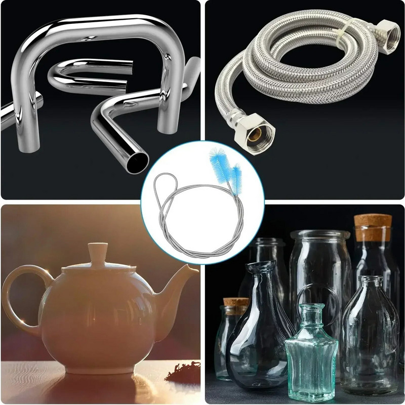 90/155/200cm akvaariumi puhastushari vooliku õhutoru roostevabast terasest painduva kahe otsaga toruhari kalapaagi tarvikud