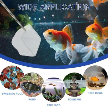 Мрежа за риба Почистване на аквариум Прибираща се 3D джобна мрежа от неръждаема стомана за улов на скариди Мрежа за почистване на аквариум за малки езерца и басейни