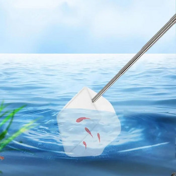 Δίχτυ καθαρισμού ενυδρείου με δίχτυα ψαριών, ανασυρόμενες γαρίδες τσέπης από ανοξείδωτο χάλυβα 3D που πιάνουν Δίχτυ καθαρισμού δεξαμενής ψαριών για μικρή λίμνη και πισίνα