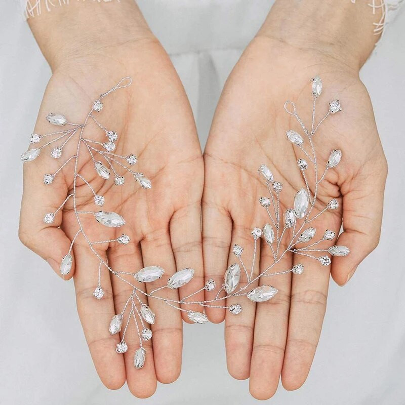 Sieviešu kāzu līgavu matu aksesuāri ballītēm Matu lente Rhinestone Matu Vīnogulāju modes matu rotaslietas Roku darbs Izlaiduma matu rotājumi