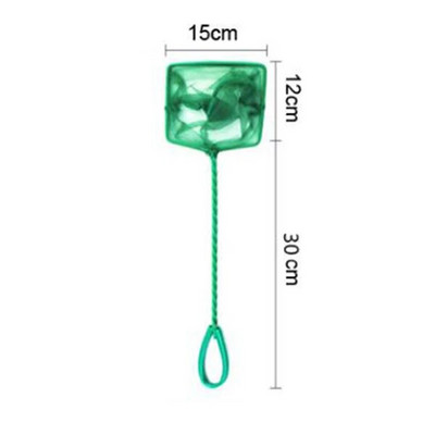 Garš rokturis kvadrātveida pārnēsājams akvāriju zvejas tīkls, kas paredzēts zivju peldošo objektu tīrīšanai