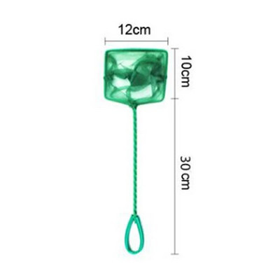 Garš rokturis kvadrātveida pārnēsājams akvāriju zvejas tīkls, kas paredzēts zivju peldošo objektu tīrīšanai