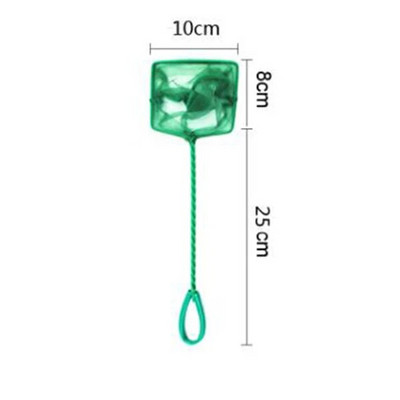 Garš rokturis kvadrātveida pārnēsājams akvāriju zvejas tīkls, kas paredzēts zivju peldošo objektu tīrīšanai