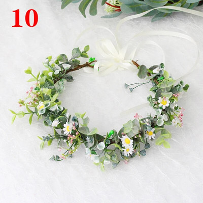 Kāzu līgava Corolla galvas vainags matu rotājums galvassegas audums ziedu kronis matu aksesuāri galvas saite Jauna ziedu matu lente