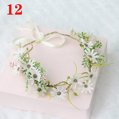 Kāzu līgava Corolla galvas vainags matu rotājums galvassegas audums ziedu kronis matu aksesuāri galvas saite Jauna ziedu matu lente