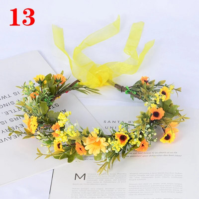 Kāzu līgava Corolla galvas vainags matu rotājums galvassegas audums ziedu kronis matu aksesuāri galvas saite Jauna ziedu matu lente