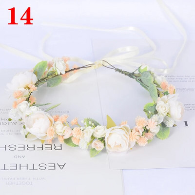 Kāzu līgava Corolla galvas vainags matu rotājums galvassegas audums ziedu kronis matu aksesuāri galvas saite Jauna ziedu matu lente