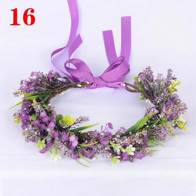 Kāzu līgava Corolla galvas vainags matu rotājums galvassegas audums ziedu kronis matu aksesuāri galvas saite Jauna ziedu matu lente