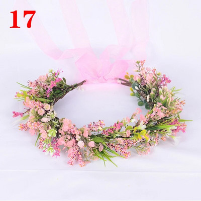 Kāzu līgava Corolla galvas vainags matu rotājums galvassegas audums ziedu kronis matu aksesuāri galvas saite Jauna ziedu matu lente