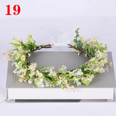 Kāzu līgava Corolla galvas vainags matu rotājums galvassegas audums ziedu kronis matu aksesuāri galvas saite Jauna ziedu matu lente