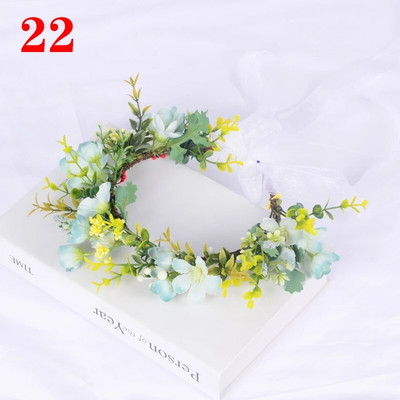 Kāzu līgava Corolla galvas vainags matu rotājums galvassegas audums ziedu kronis matu aksesuāri galvas saite Jauna ziedu matu lente