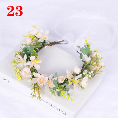 Kāzu līgava Corolla galvas vainags matu rotājums galvassegas audums ziedu kronis matu aksesuāri galvas saite Jauna ziedu matu lente