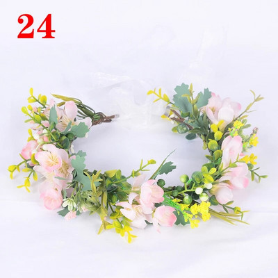 Kāzu līgava Corolla galvas vainags matu rotājums galvassegas audums ziedu kronis matu aksesuāri galvas saite Jauna ziedu matu lente