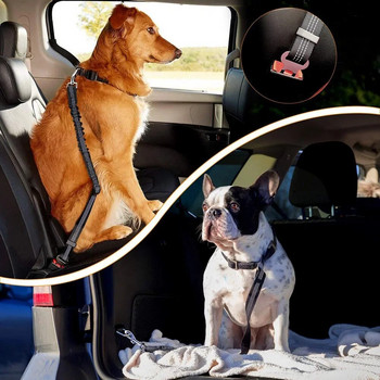 Προμήθειες για κατοικίδια Ανακλαστική νάιλον αναδιπλούμενη ελαστική ζώνη ασφαλείας σκύλου Pitbull Pitbull Puppy Vehicle Safety Car Λουρί Auto Traction Rope