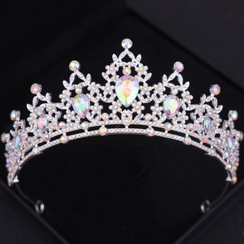Барокова кристална корона тиара за жени булка диадема със стрази бала булчински сватбени аксесоари за коса бижута диадеми и корони