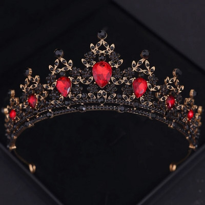 Baroka kristāla kronis Sieviešu Tiāra Rhinestone Prom Diadem Līgavas Kāzu Matu Aksesuāri Rotaslietas Tiāras Un Kroņi