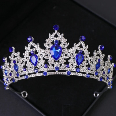 Baroka kristāla kronis Sieviešu Tiāra Rhinestone Prom Diadem Līgavas Kāzu Matu Aksesuāri Rotaslietas Tiāras Un Kroņi