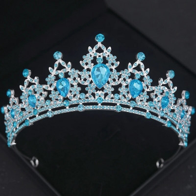 Baroka kristāla kronis Sieviešu Tiāra Rhinestone Prom Diadem Līgavas Kāzu Matu Aksesuāri Rotaslietas Tiāras Un Kroņi