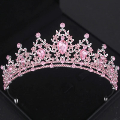Baroka kristāla kronis Sieviešu Tiāra Rhinestone Prom Diadem Līgavas Kāzu Matu Aksesuāri Rotaslietas Tiāras Un Kroņi