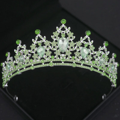 Baroka kristāla kronis Sieviešu Tiāra Rhinestone Prom Diadem Līgavas Kāzu Matu Aksesuāri Rotaslietas Tiāras Un Kroņi