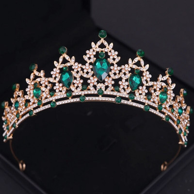 Baroka kristāla kronis Sieviešu Tiāra Rhinestone Prom Diadem Līgavas Kāzu Matu Aksesuāri Rotaslietas Tiāras Un Kroņi
