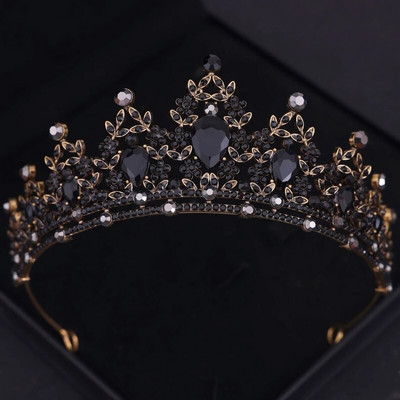 Baroka kristāla kronis Sieviešu Tiāra Rhinestone Prom Diadem Līgavas Kāzu Matu Aksesuāri Rotaslietas Tiāras Un Kroņi