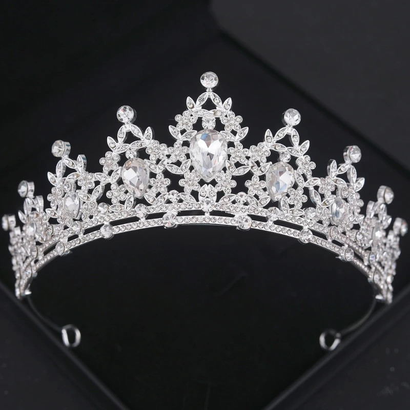 Baroka kristāla kronis Sieviešu Tiāra Rhinestone Prom Diadem Līgavas Kāzu Matu Aksesuāri Rotaslietas Tiāras Un Kroņi