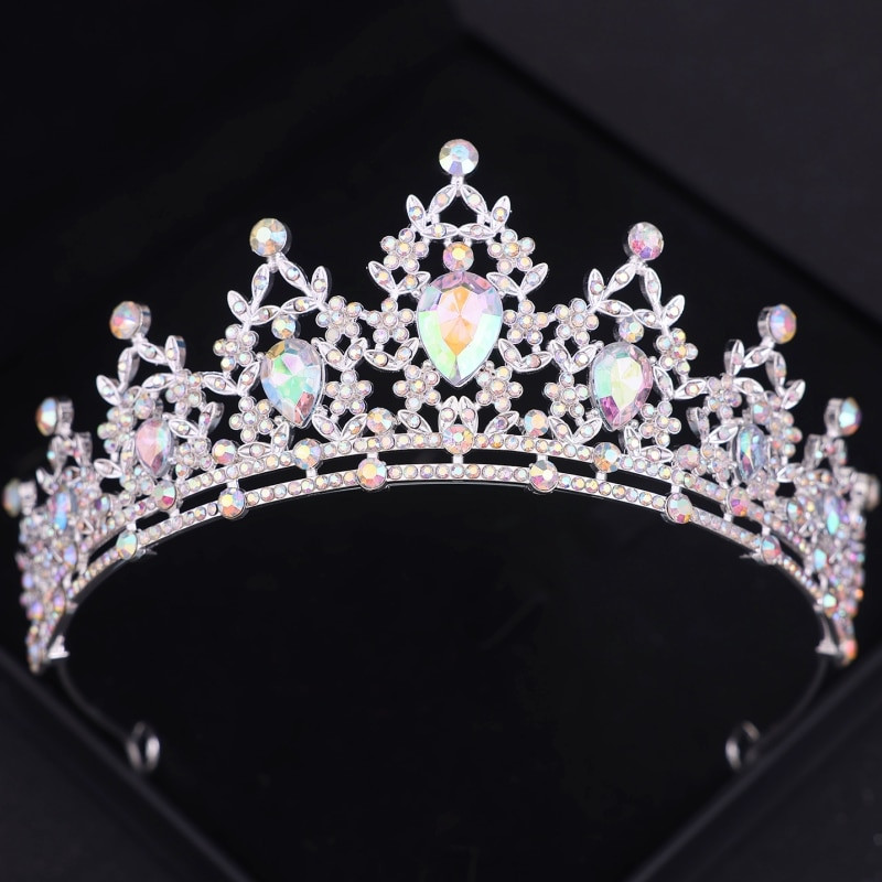 Baroka kristāla kronis Sieviešu Tiāra Rhinestone Prom Diadem Līgavas Kāzu Matu Aksesuāri Rotaslietas Tiāras Un Kroņi