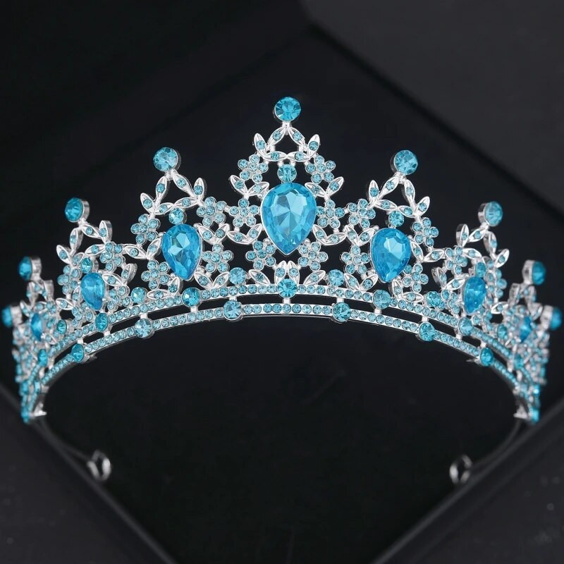 Baroka kristāla kronis Sieviešu Tiāra Rhinestone Prom Diadem Līgavas Kāzu Matu Aksesuāri Rotaslietas Tiāras Un Kroņi