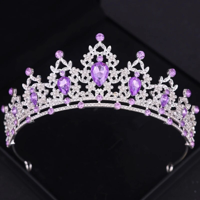 Baroka kristāla kronis Sieviešu Tiāra Rhinestone Prom Diadem Līgavas Kāzu Matu Aksesuāri Rotaslietas Tiāras Un Kroņi