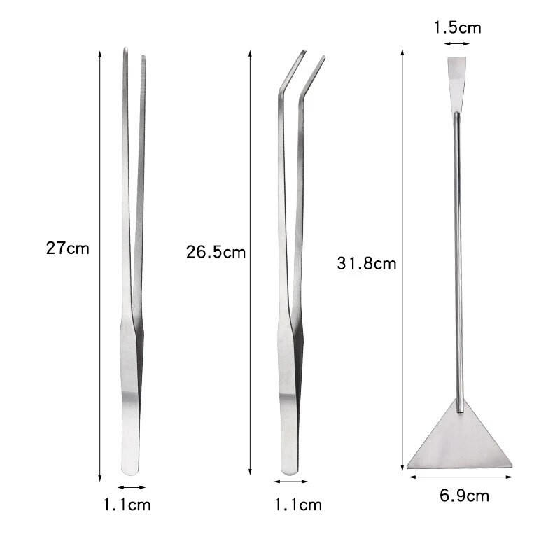 Zivju tvertnes pincetes šķērveida rīki nerūsējošā tērauda tīrīšanas rīki uzglabāšanas augi viļņu šķēres zāles akvārija turētājs akvārija piederumi