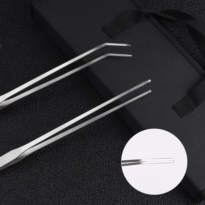 Zivju tvertnes pincetes šķērveida rīki nerūsējošā tērauda tīrīšanas rīki uzglabāšanas augi viļņu šķēres zāles akvārija turētājs akvārija piederumi