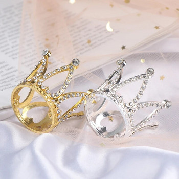 Μίνι Crown Princess Topper Crystal Pearl Tiara Παιδικά στολίδια μαλλιών για τούρτα γενεθλίων γάμου Εργαλεία διακόσμησης