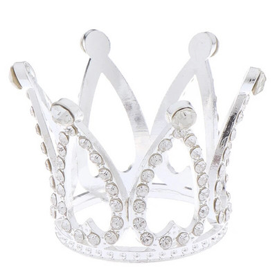 Mini Crown Princess Topper Crystal Pearl Tiara Vaikų plaukų papuošalai vestuvių gimtadienio vakarėliui Tortų dekoravimo įrankiai