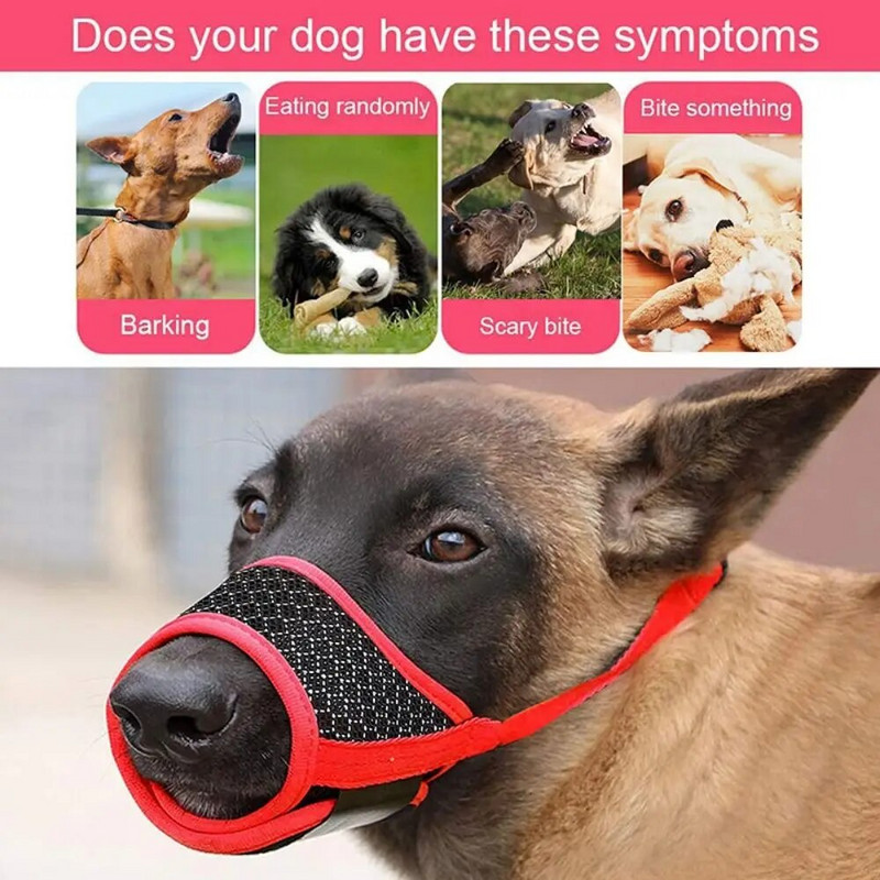 Mājdzīvnieku elpojošs pret mizas siets neilona siksnas suņa pārsegs suns mutes maska suņa purns